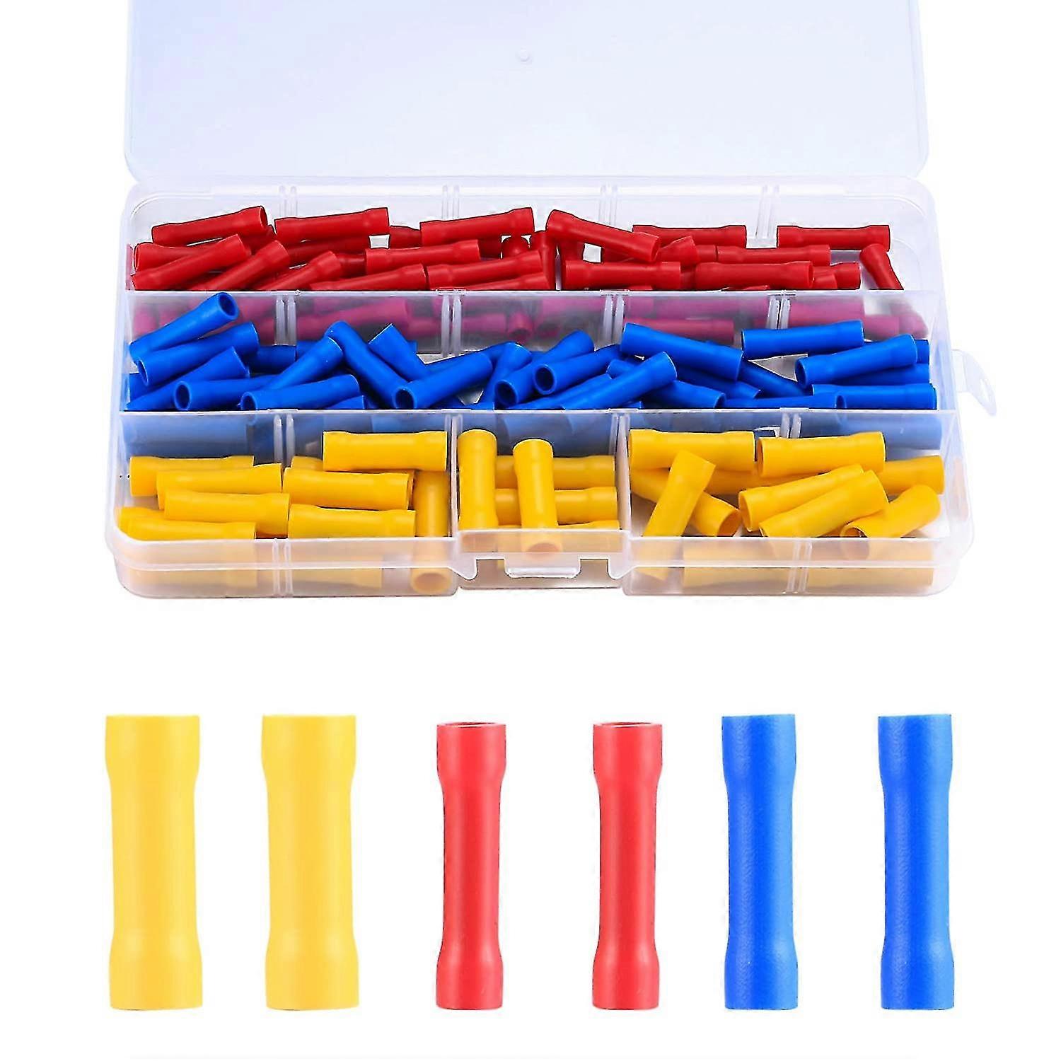120 Electrical Connector,electrical Lug Insulation Sleeve,straight Electrical Wire Crimp Terminals(blue,red,yellow)