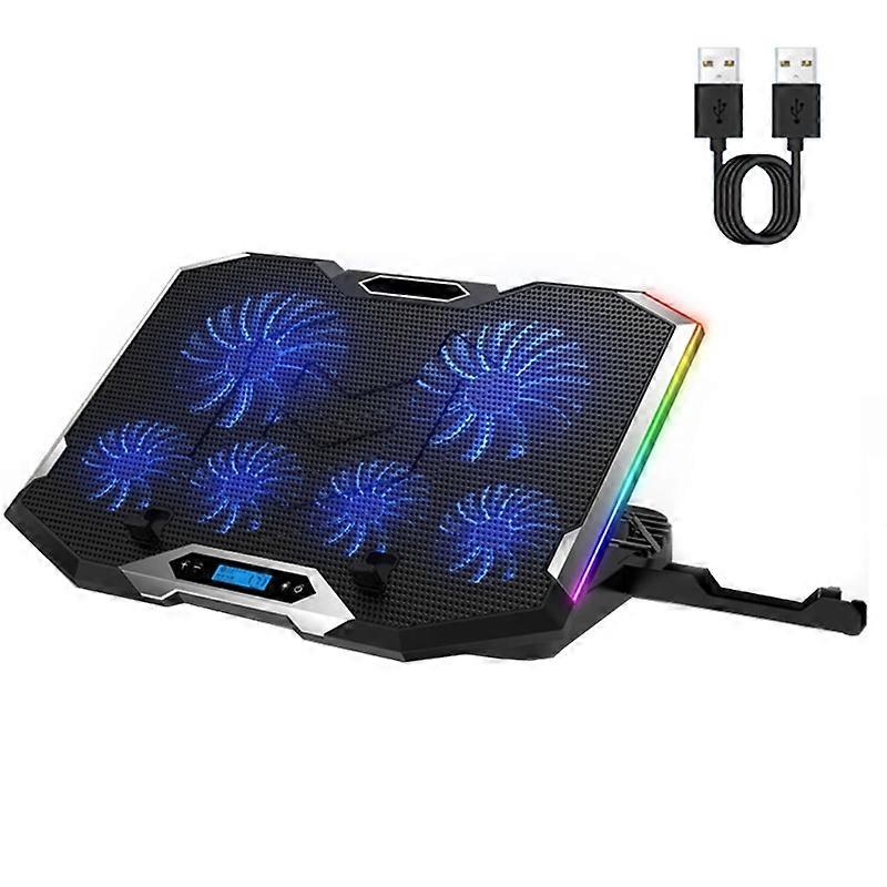 وسادة تبريد الكمبيوتر المحمول للألعاب 8 مراوح RGB هادئة المبرد حامل الكمبيوتر المحمول قابل للتعديل
