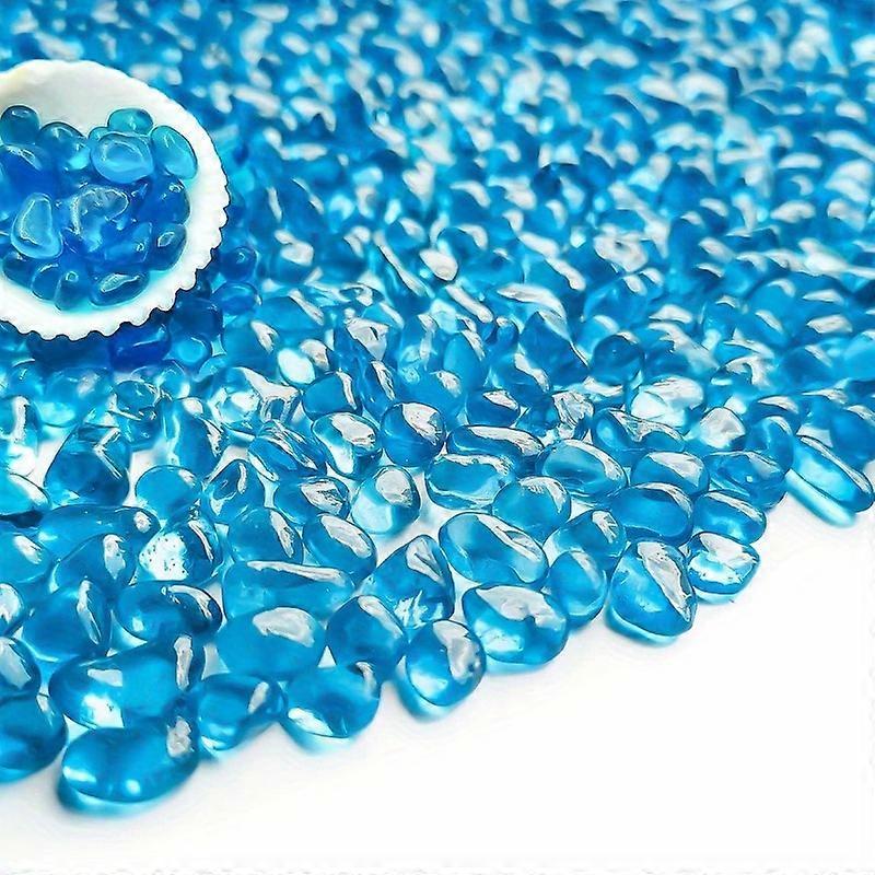 100g Multi-Colored Clear Sea Glass Pebbles - Vibrant Aquarium Gravel & Fish Tank Decorations - Irregular Glass Gems for Vase Fillers, Turtle Tank Acce