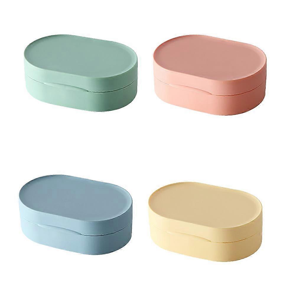 Travel-Portable Leak Proof Soap Dish Container Box with Lid for Home Camping