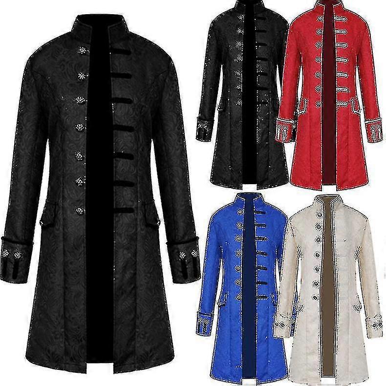 Men Jackets Steampunk Vintage Tailcoat Gothic Victorian Frock Carnival Cosplay.M