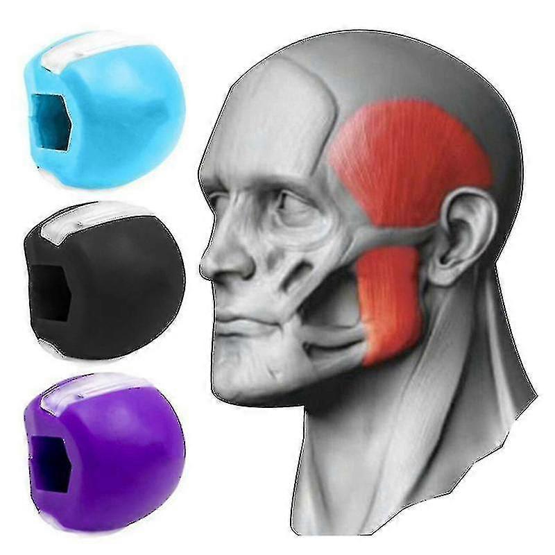 3 πακέτο σιλικόνη masseter μασούν μπάλα προσώπου μυ σαγόνι μυών και λαιμό μυών άσκηση μπάλα
