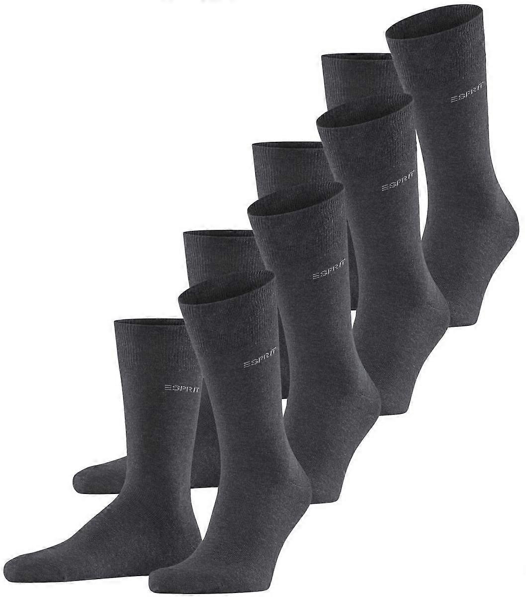 Esprit Solid 4 Pack Socks - Anthracite Mel Grey