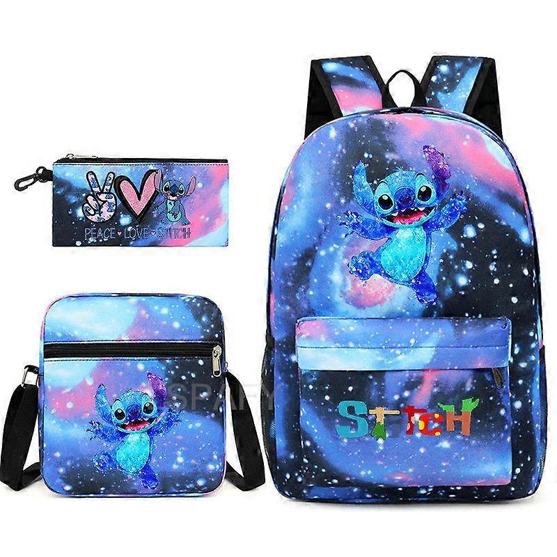 3pcs Sets Canvas Schoolbags Lilo and Stitch Girls Women Backpacks Laptop Backpack For Boys School Bags Travel Bagpack Mochila