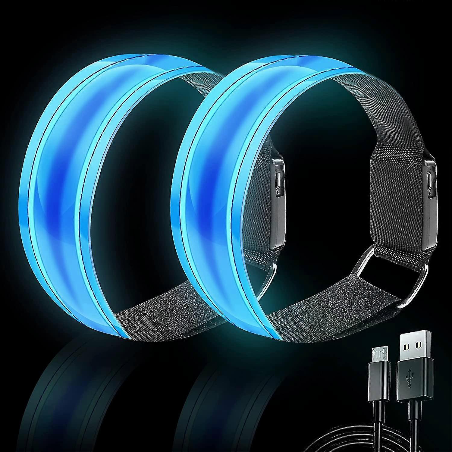 Rechargeable Led Armband | High Visibility Led Running Lights For Runners | Reflective Running Gear Light Up Armbands Reflectors