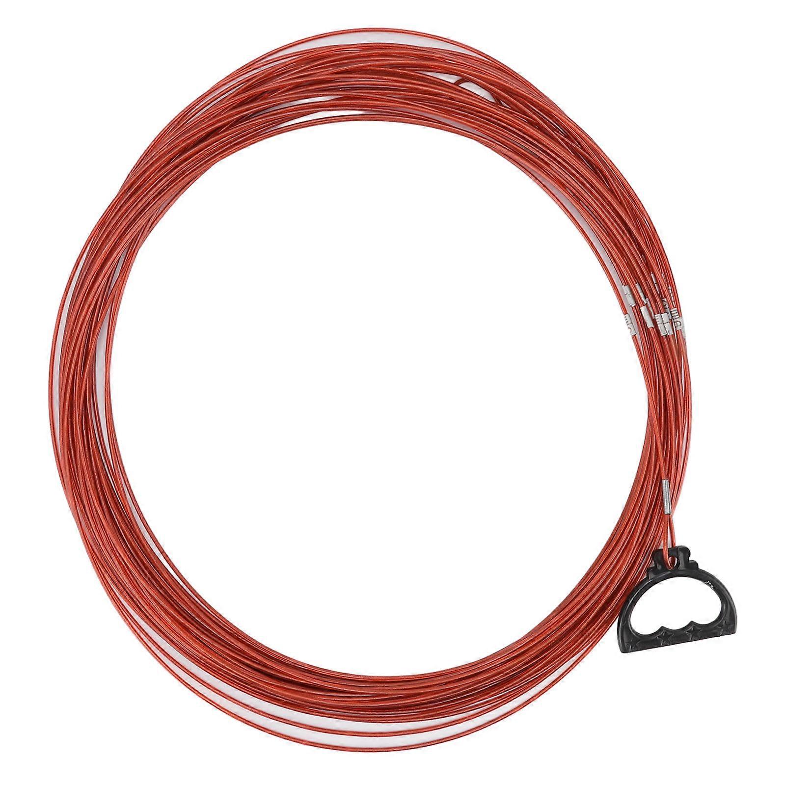 حبل قياس الأسلاك الفولاذية حبل قياس موقع البناء المطلي بالبلاستيك مع حلقة سحب للأراضي الزراعية للسكك الحديدية 50 م / 164 قدم