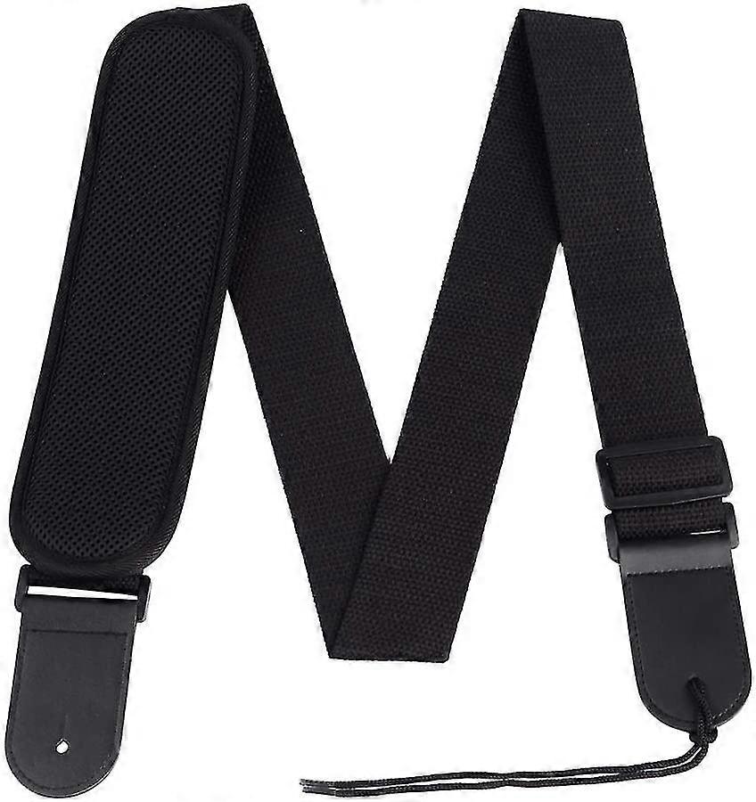Guitar Strap, Adjustable Cotton Strap For Acoustic / Electric / Bass Guitar, With Shoulder Pad Pressure Release For Comfortable Playing