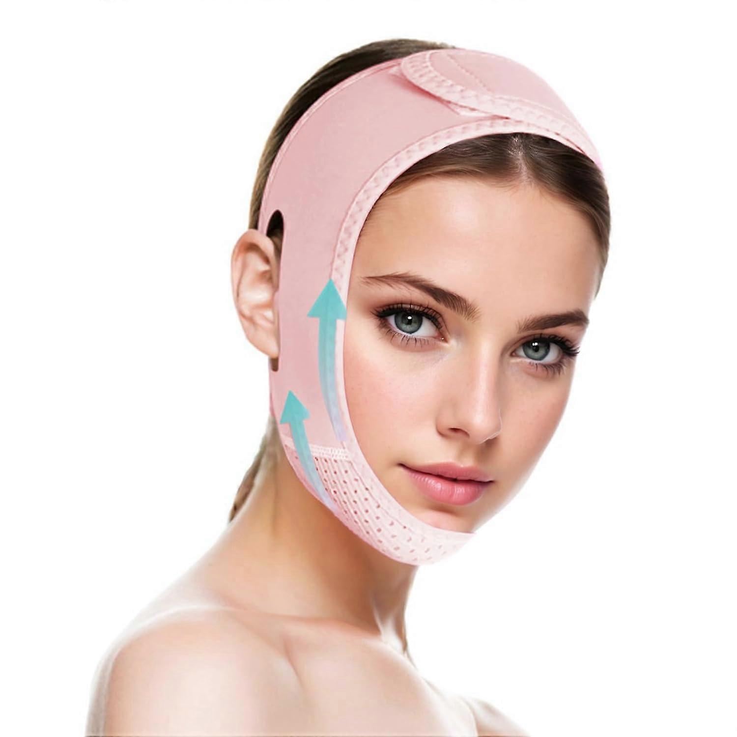 Double Chin Reducer, Double Chin Eliminator V Line Lifting Mask with Chin Strap for Women -Face Lift, Prevent Sagging -GSLA
