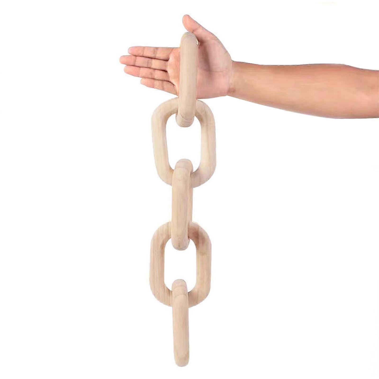 Wood Chain Link Decor Coffee Table Desktop Decorative Wooden Chains