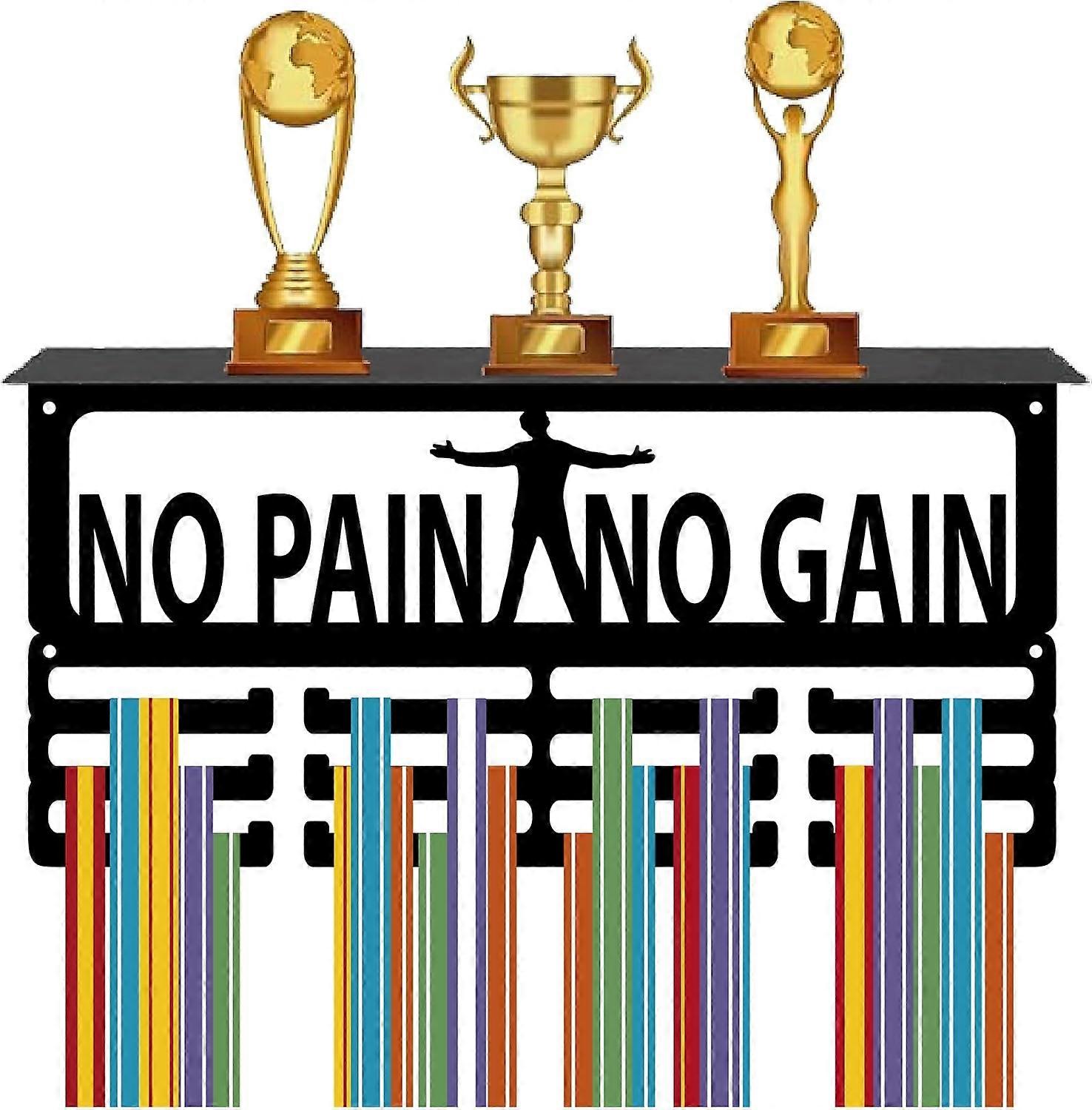 Medal Hanger Display Trophy Shelf Medal Holder with Shelf Stand Sports 4 Rows Metal Hanging Wall Mount Frame Hold 70+ Medals for Running Ribbon Medals