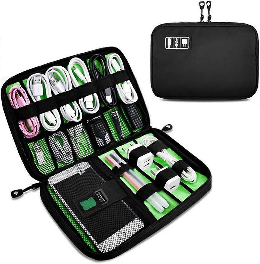Multifunctional Electronics Bag Waterproof Portable Cable Bag for Tablet, External Hard Drive, Charger, Cables, Stuff, Adapters, Memory Cards, USB Cab