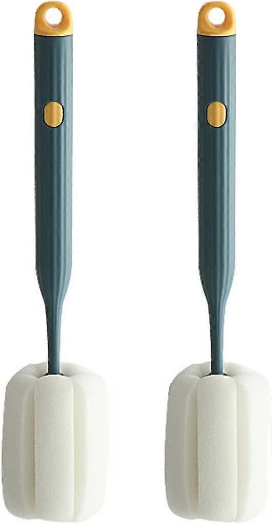 2Pcs Sponge Bottle Brush Soft and Easy to Clean(Navy Blue)