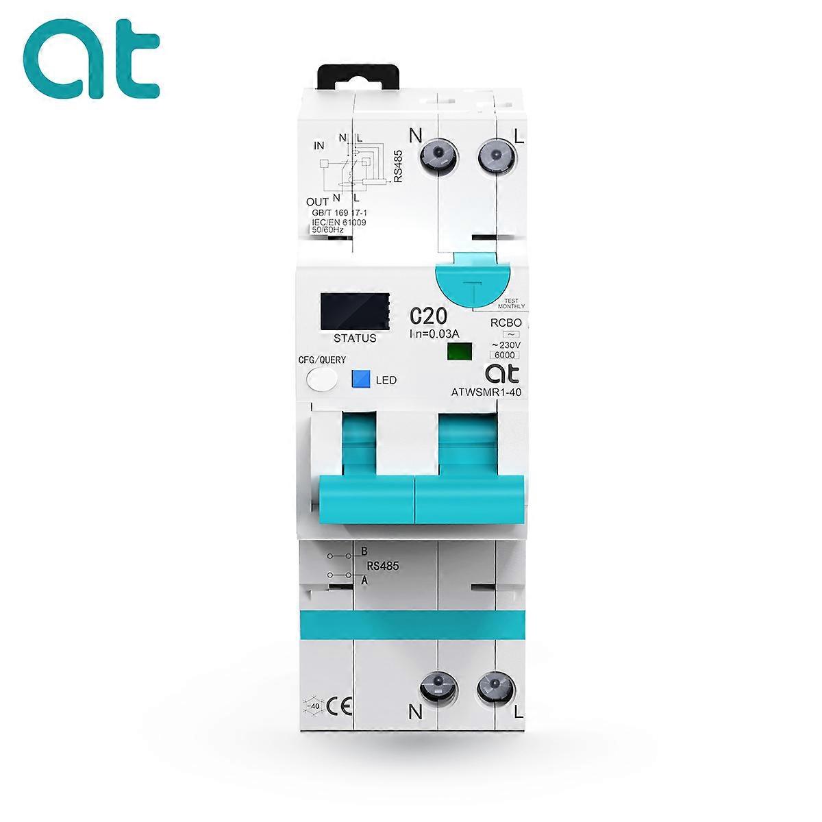 Tuya WIFI RCBO Current Circuit Breaker Overload Overvoltage/Undervoltage Over Current Leakage Protection Reclosing Switch