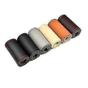Buy Wholesale Universal 38CM DIY Leather Car Steering Wheel Cover Hand Stitched With Needles And Thread Beige L2