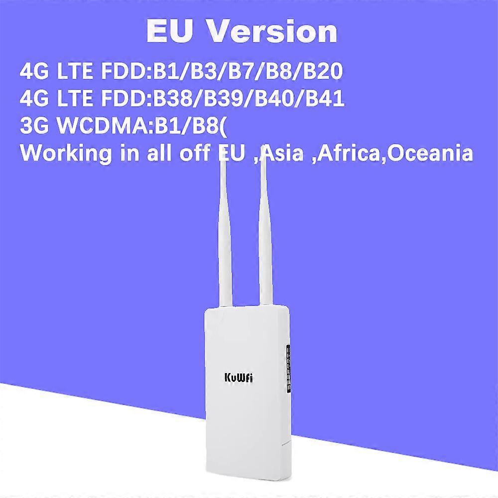 KuWFi Waterproof Outdoor 4G WiFi Router 150Mbps CAT4 LTE Routers 3G/4G SIM Card Router Modem for IP Camera/Outside WiFi Coverage