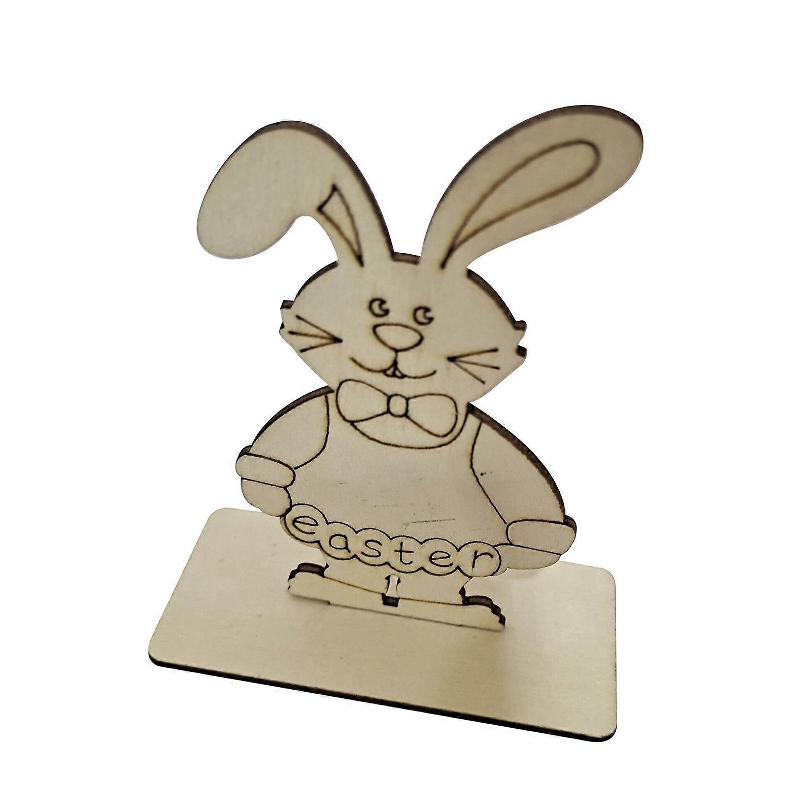 Wooden Table Sign Easter Bunny Gnome Stand Tabletop Ornaments Easter Decor