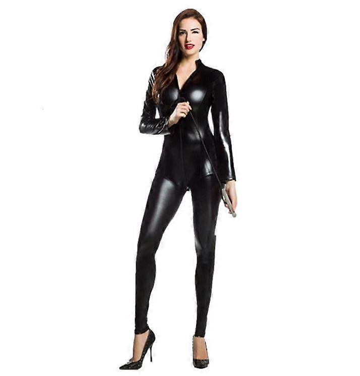 Womens Metallic Catsuit Bodysuit Shiny Onepiece Jumpsuit