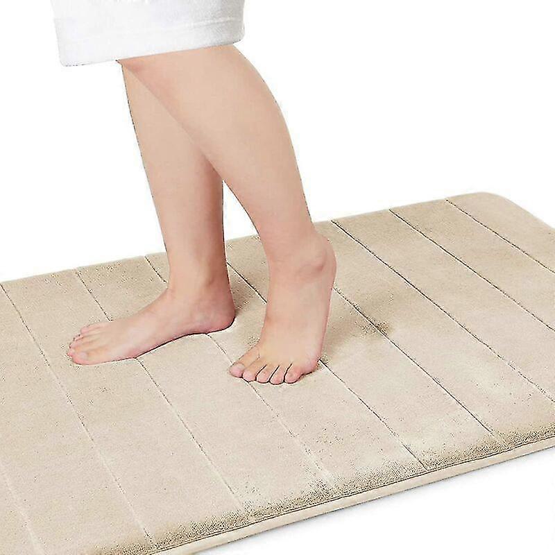 Bathroom Slats Large Size Memory Foam Bath Mat 60 X 90cm, Soft And Comfortable, Super Water Absorption, Nonslip, Thick, Machine Washable, Easier Dryi