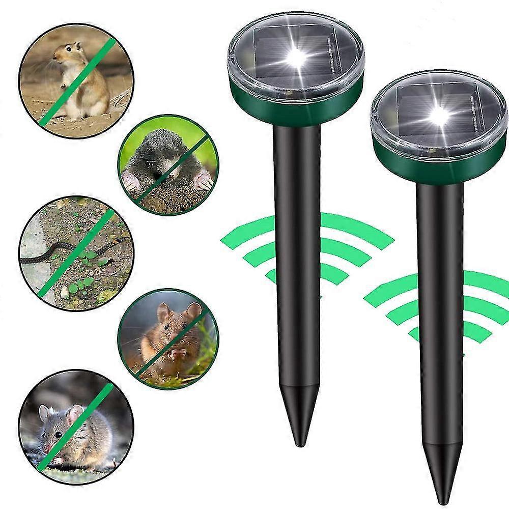 4pcs Mole Repellent Outdoor Sonic Insect Deterrent Solar Powered