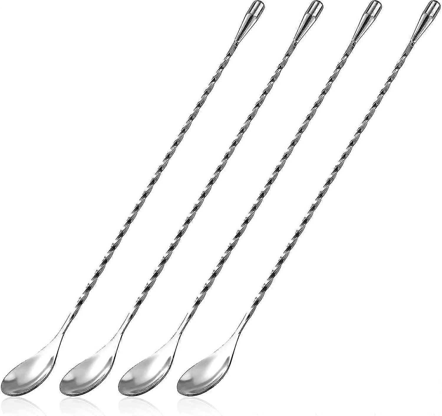 Stainless Steel Cocktail Spoon Long Handled Bar Spoon Spiral Pattern Mixing