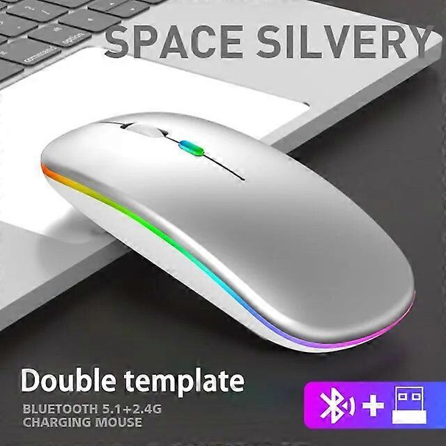 Tablet Phone Computer Bluetooth Wireless Mouse Charging Luminous 2.4G USB Wireless Mouse Portable Mouse