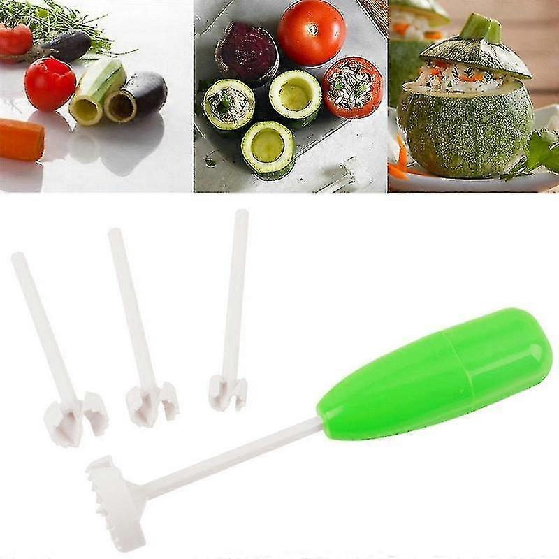 4pcs/set Vege Drill Vegetable Spiral Cutter Spiralizer Digging Device Corer Device For Stuffed Vegetables Kitchen Accessories