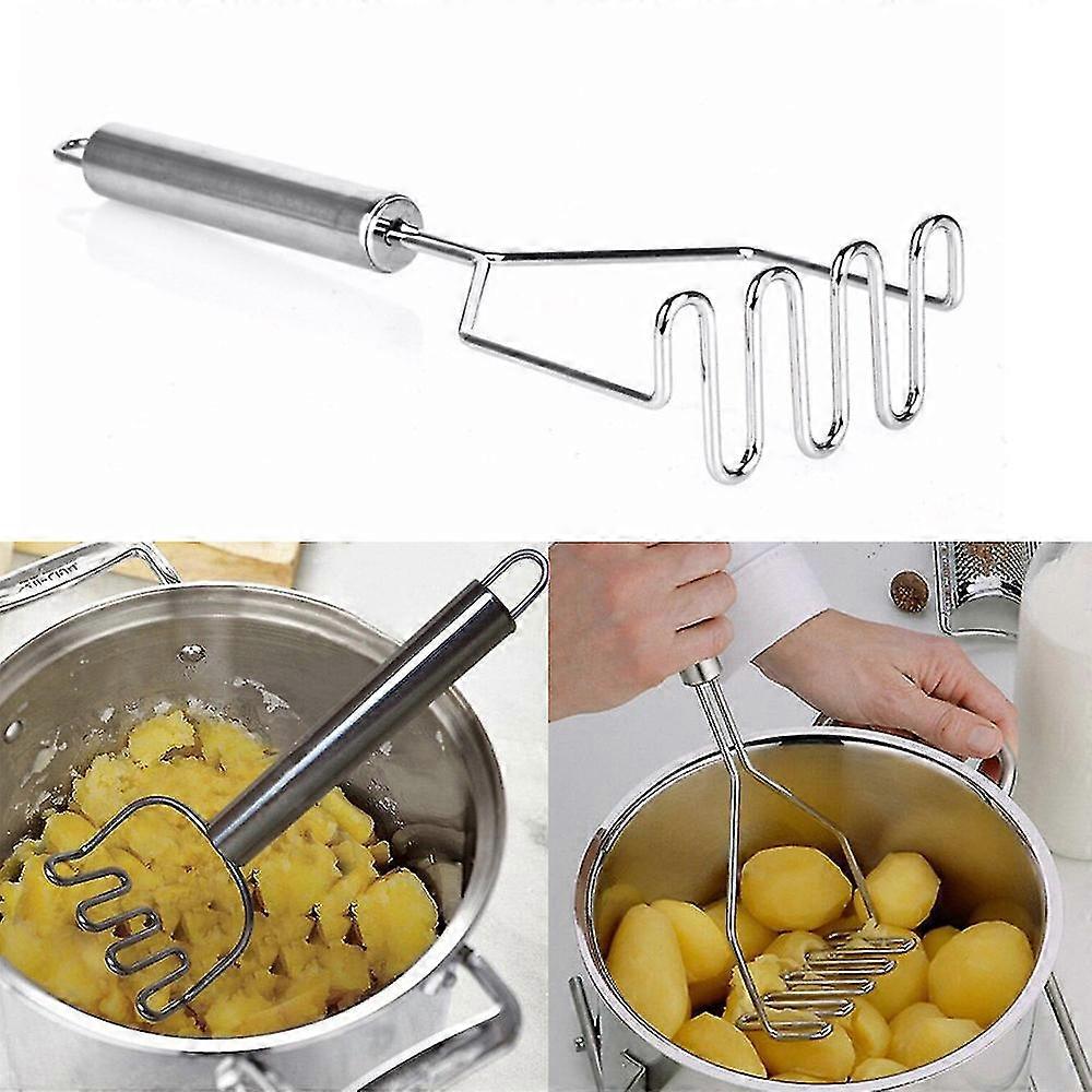 Stainless Steel Wave Shape Potato Masher Tool Kitchen Crusher