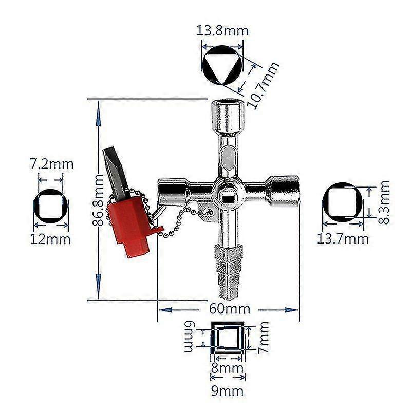 Multifunction 4 Ways Universal Triangle Wrench Key Plumber Keys Triangle