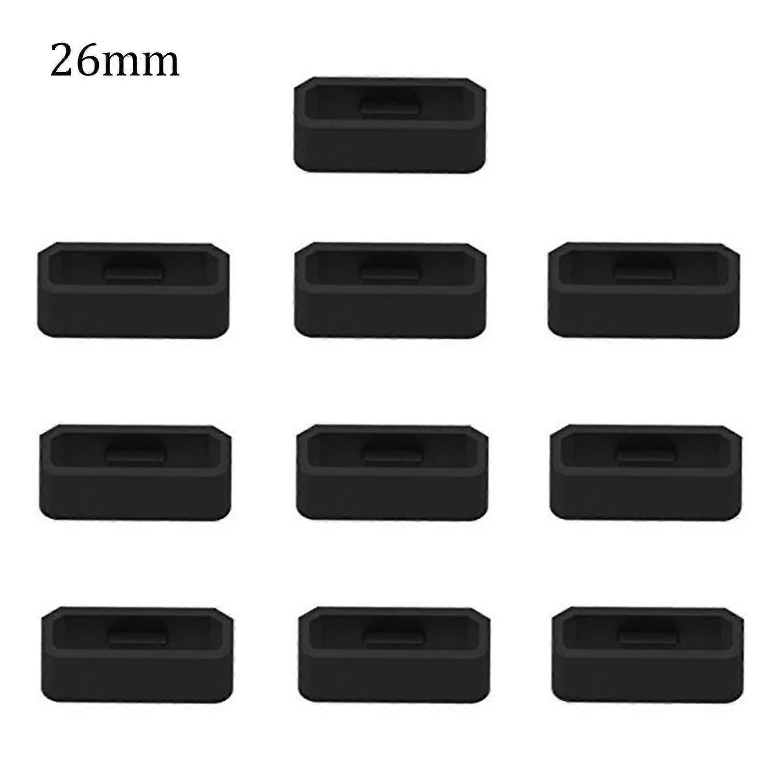 10pcs Watch Band Ring 18/20/22/26mm Soft Silicone Replacement Watch Strap Buckle Loop Holder Retainer For Garmin Fenix 6x 6s