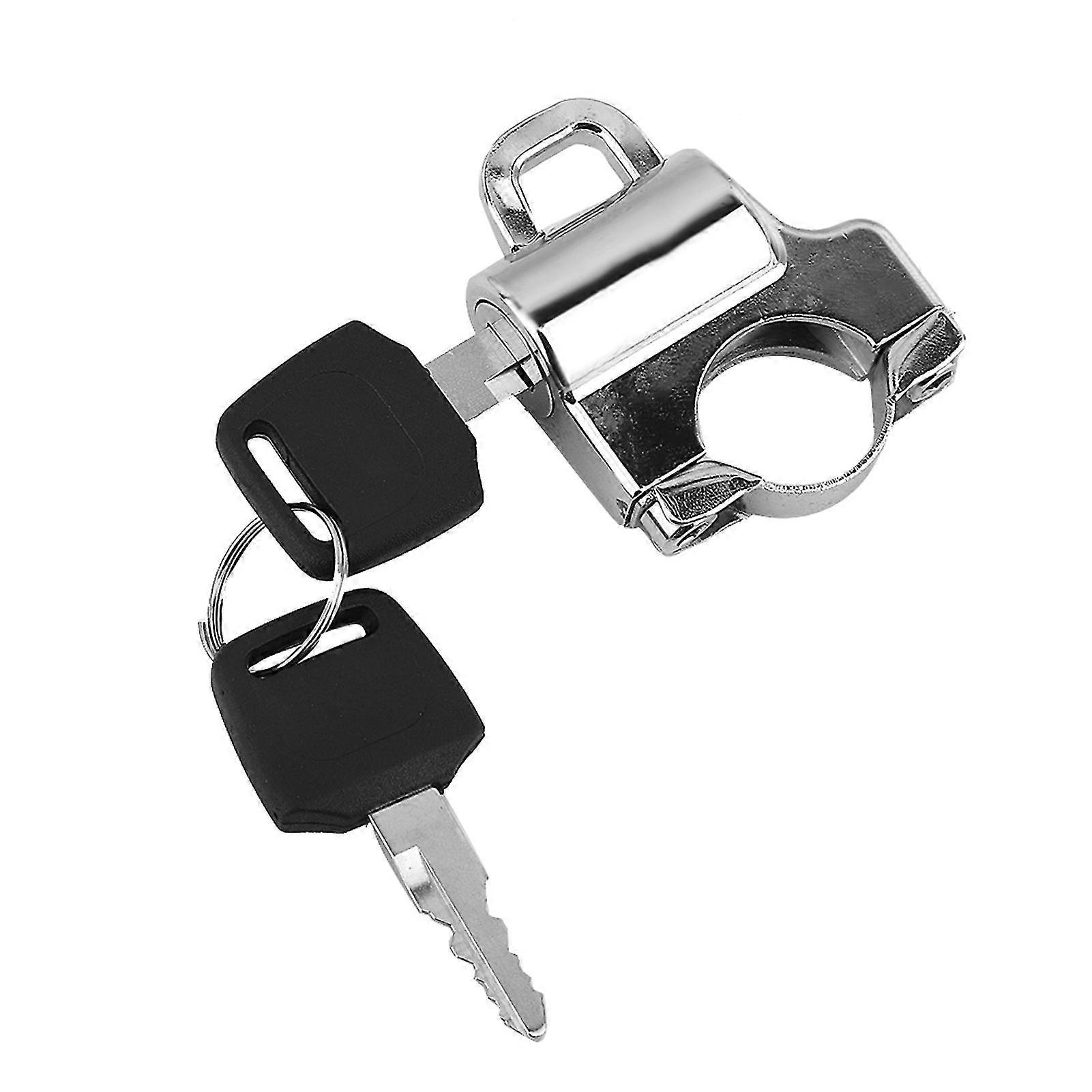 Motorcycle Helmet Lock Padlock - Universal 22mm Handlebars Security (Electroplate)