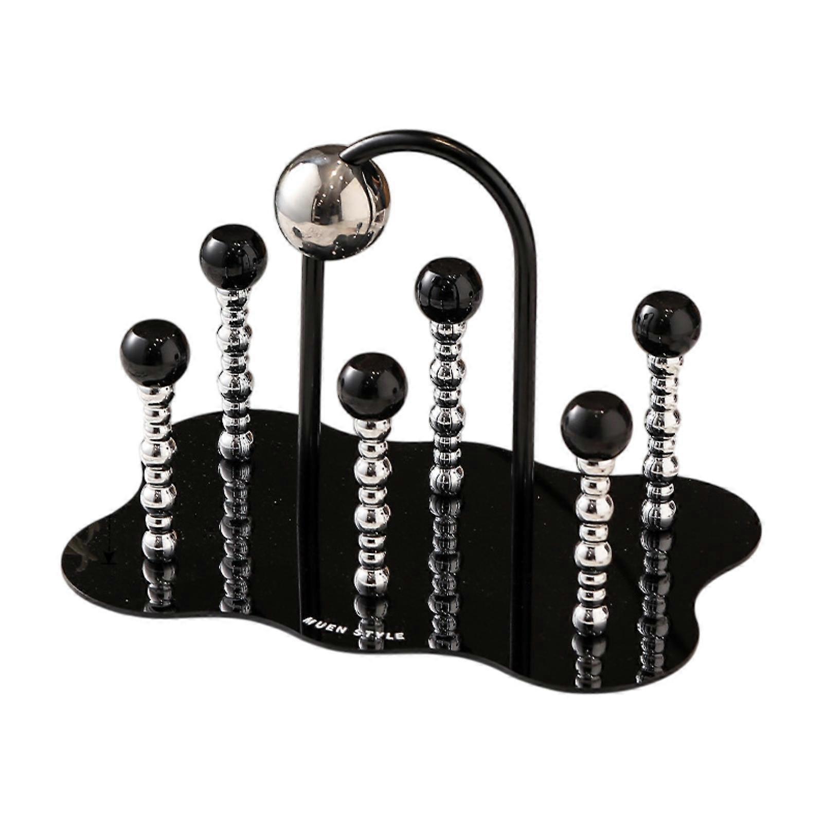 Cup Drying Rack Upside Down 6 Cup Drainer for Dining Table Office Countertop Black