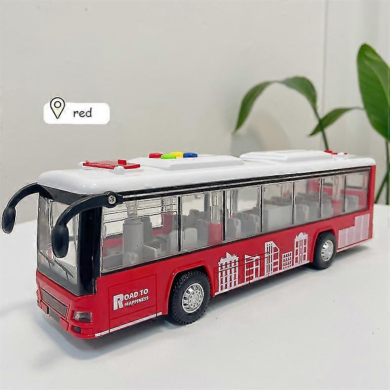 Children's bus toy large open door bus model simulation can tell stories sound and light large bus toy  Edition