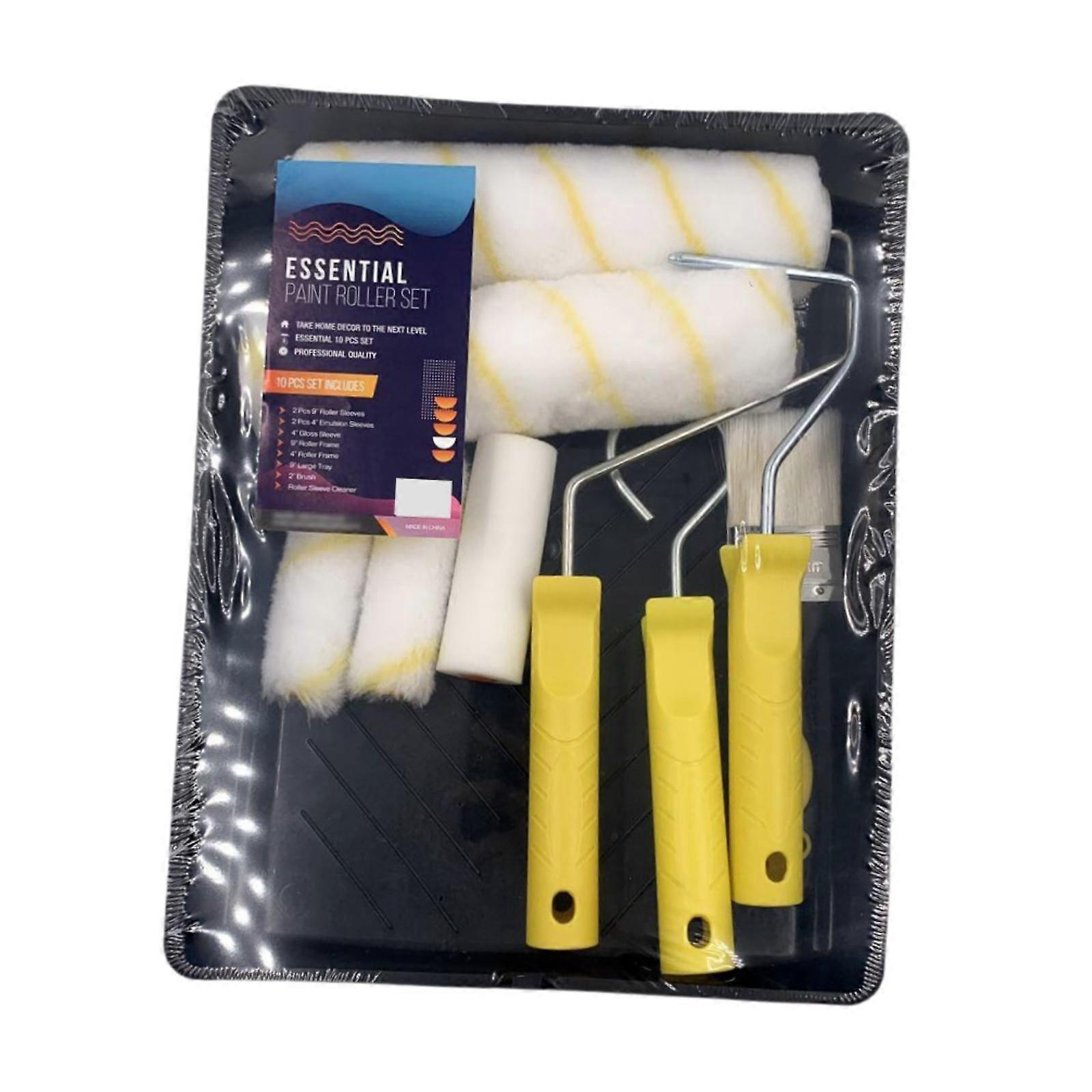 Paint Roller Set with Frame and Tray Driveway Kitchen Deck Paint Roller Naps Without Foam Roller