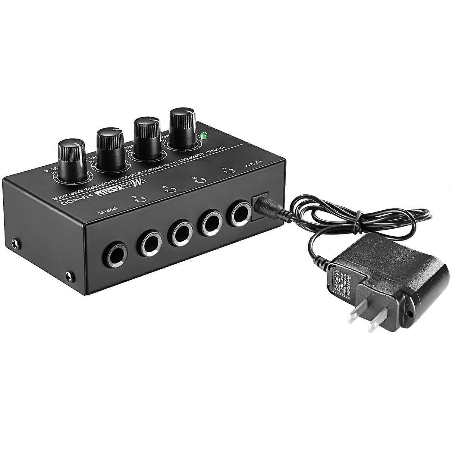 HA400 Ultra-Compact 4 Channels Stereo Headphone Amplifier With Power Adapter