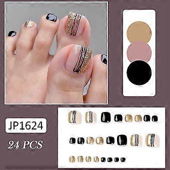 Black Lines Printed Press On Teennagels Ultra-flexibele langdurige nepnagels