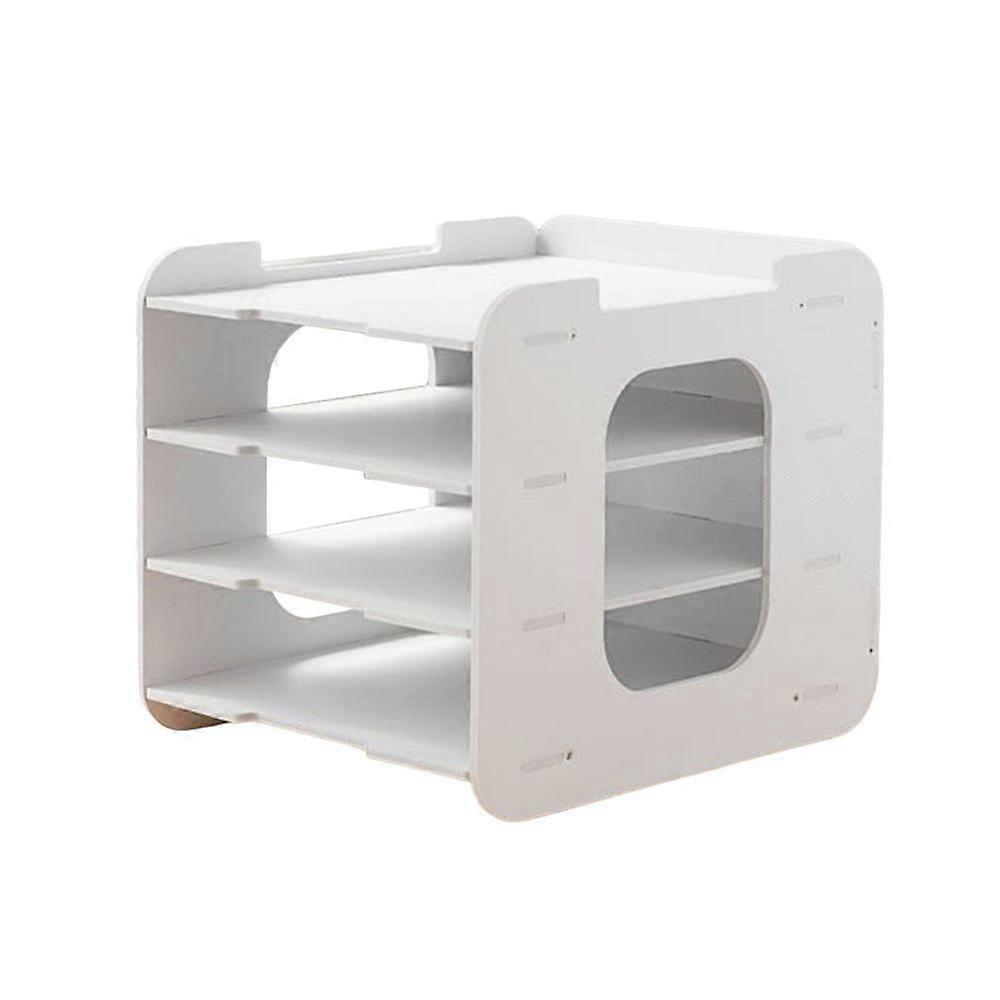 File Storage Rack Desktop Organizer Large Capacity Multi-Layer Partition Design Easy Assembly File Holder