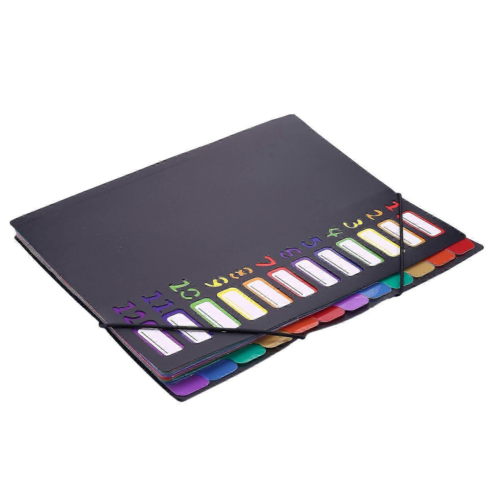 Extended Folder,12 Pocket Letters A4 Paper Item Sorter,Plastic File Storage Bag