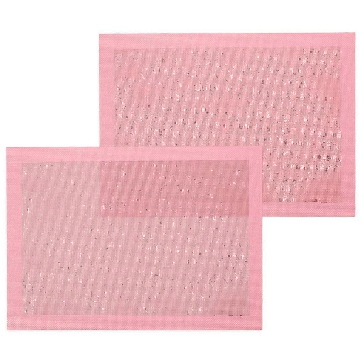 Perforated Baking Mats,2pcs Pink Silicone Mat For Half Sheet,non-stick Reusable Oven Liners For Mak