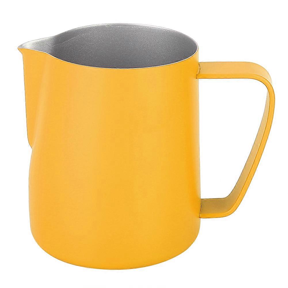 350 ml rustfrit stål mælkeskumkande skummer kaffe latte beholder kop kafferedskaber, gul