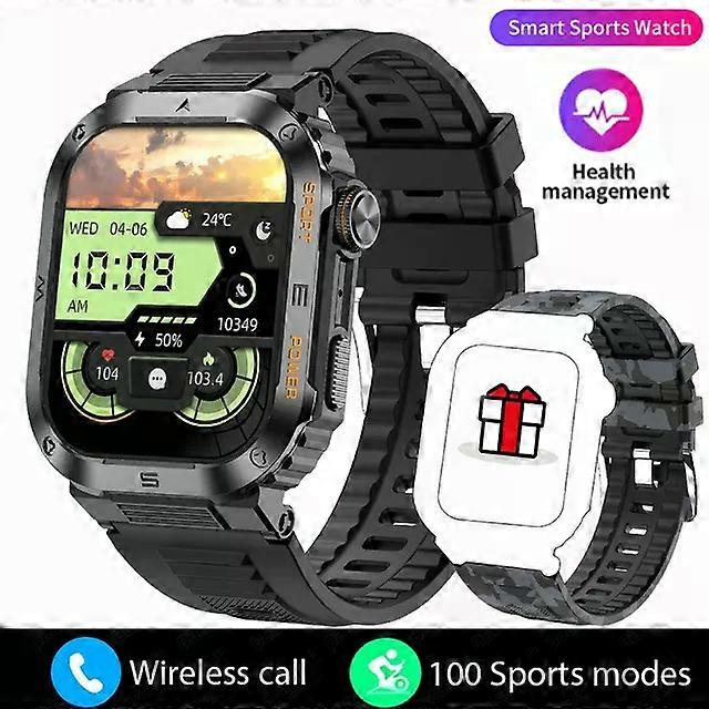 Robuste Militär-Smartwatch Erwachsene für Android IOS Ftiness Uhren IP68 Wasserdicht 2,01 '' AI Voice Bluetooth Call Smartwatch 2025