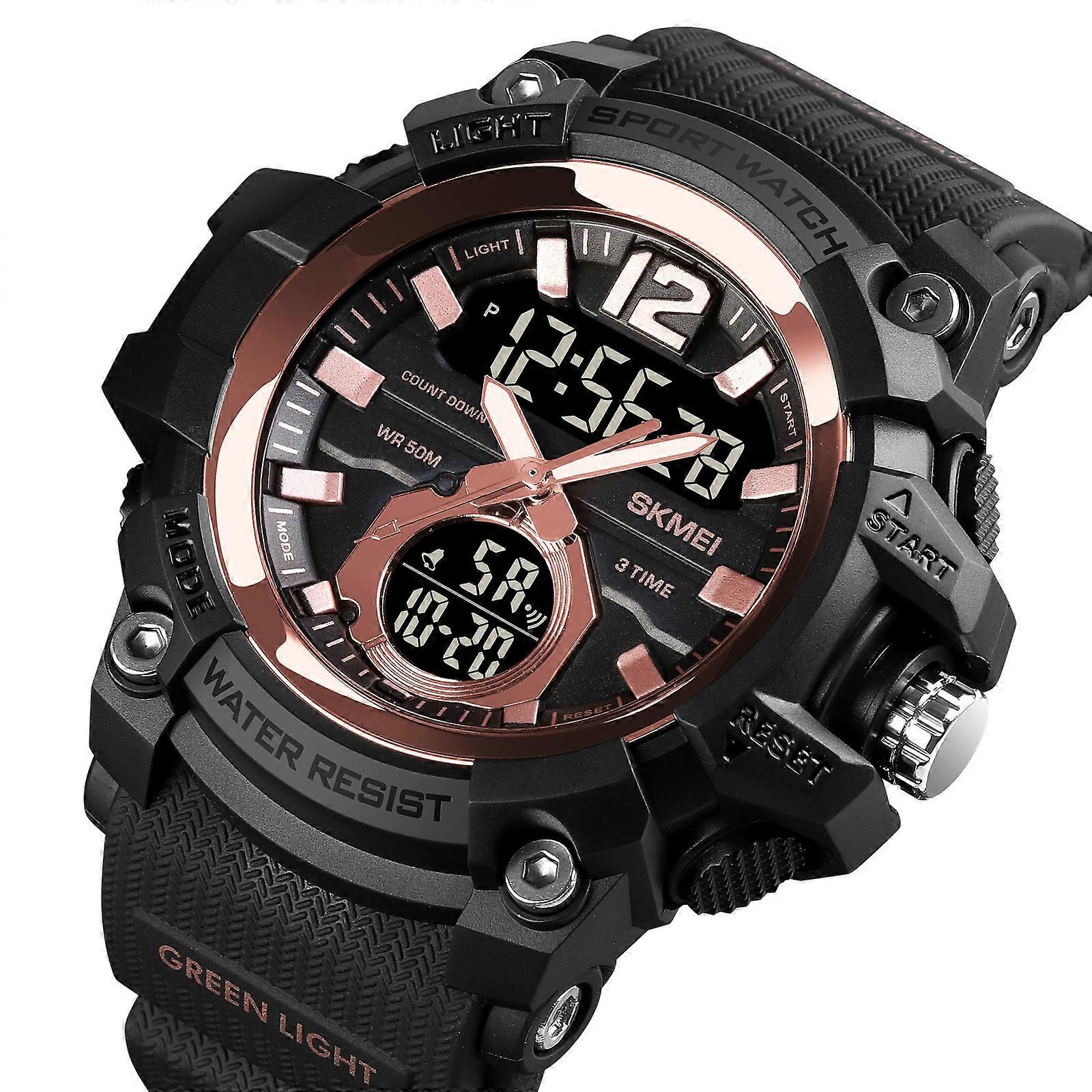 SKMEI 1725 Three Time LED Digital Display Timing Luminous Electronic Watch