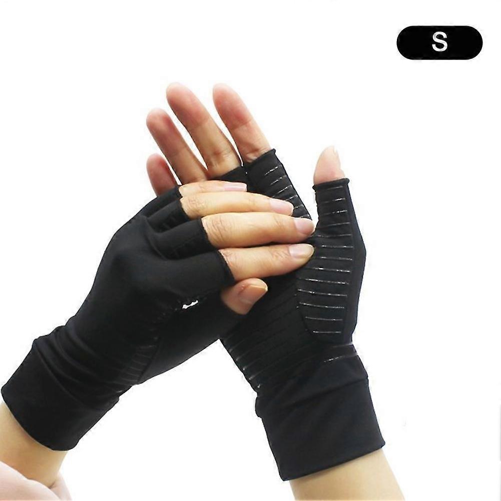 Γάντια πίεσης μισού δακτύλου ινών χαλκού Πλεκτά γάντια αμμωνίας χαλκού Αντιολισθητικά υπαίθρια εκπαίδευση αποκατάστασης Γάντια ιόντων χαλκού