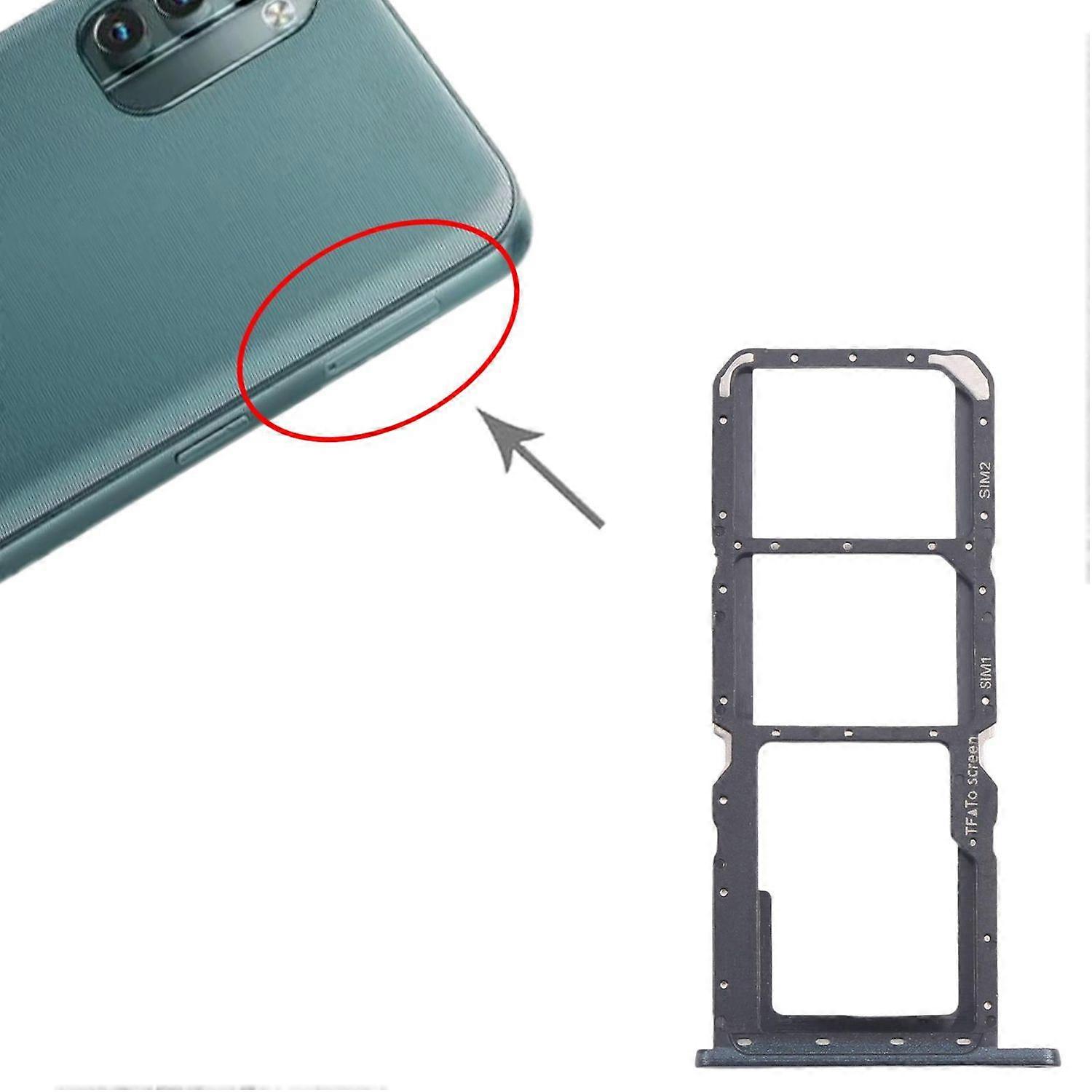 For Nokia G21 SIM card holder + SIM / Micro SD card holder spare part black
