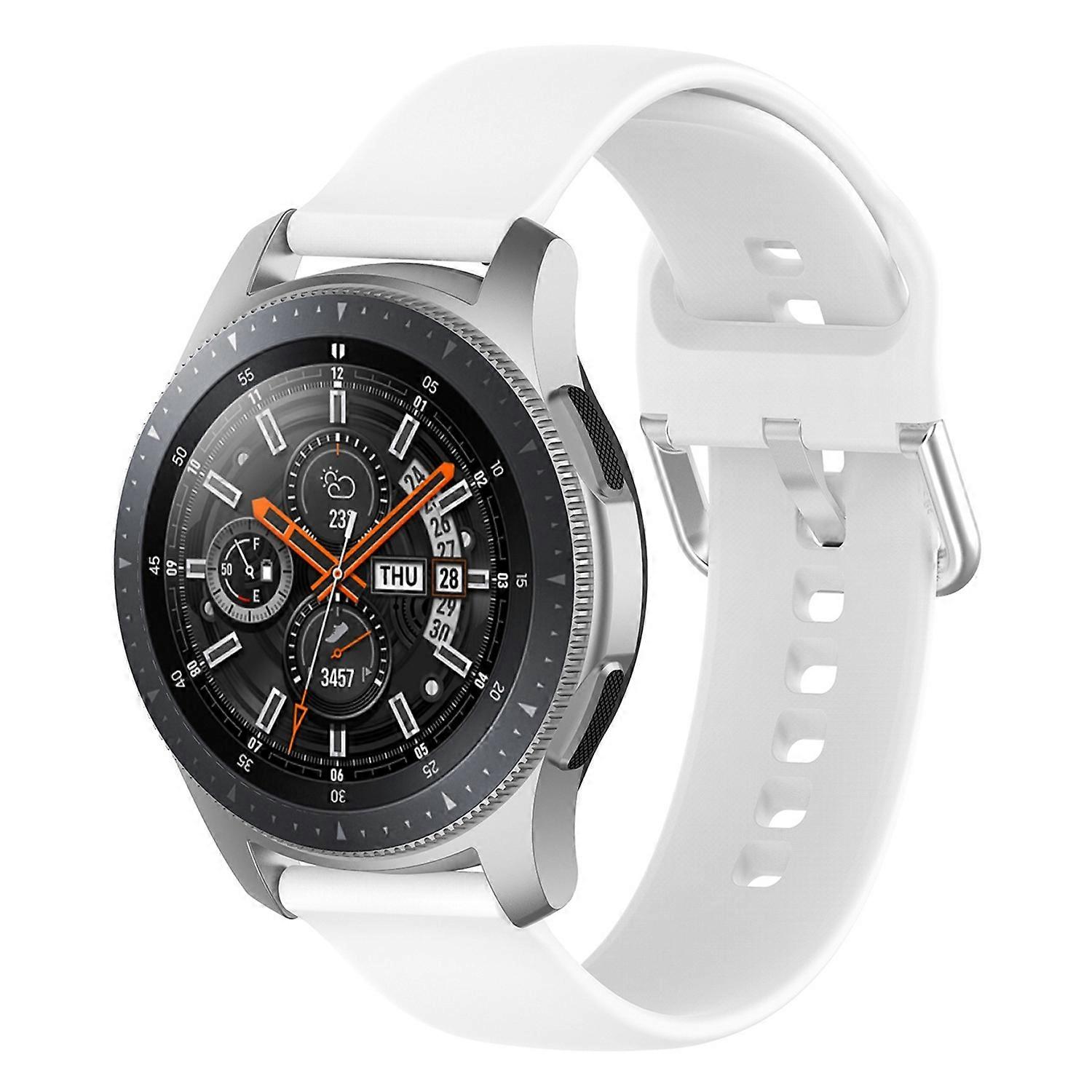 22mm Universal Silver Buckle Silicone Watch Band, Size:S