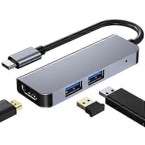 ZRUXE HB-277 3 in 1 USB-C / TYPE-C to 4K HDMI + 2 USB 3.0 Ports Multifunctional Hub Docking Station