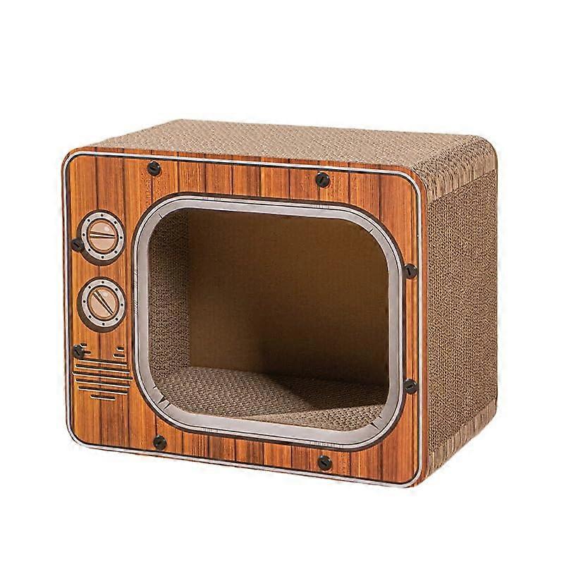 Cats Indoor Play House with Scratched Pads for Puppies and Small Pets, Brown, 15.7"L x 12.6"W x 12.2"H