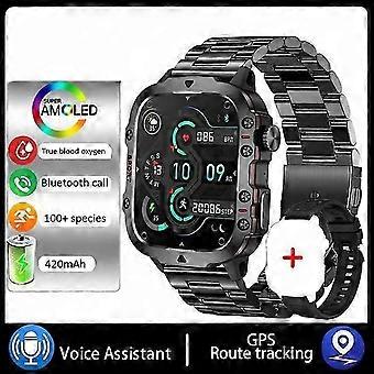 Robust Militär Smart Klocka För Vuxen AI Röst Bluetooth-samtal Hjärtfrekvens Hälsoövervakning Ip68 Vattentät Ftiness Smartwatch 2024