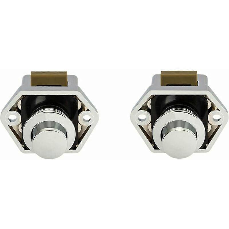Camping Car Push Button - Latch Lock Button Closer Door for RV Motor Caravan 2 Pieces (Chrome),