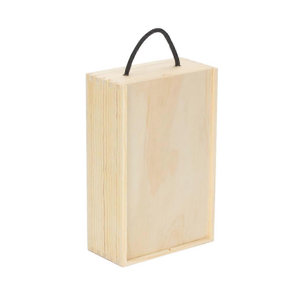 2 Beer Bottle Pinewood Carry Case With Solid Lid