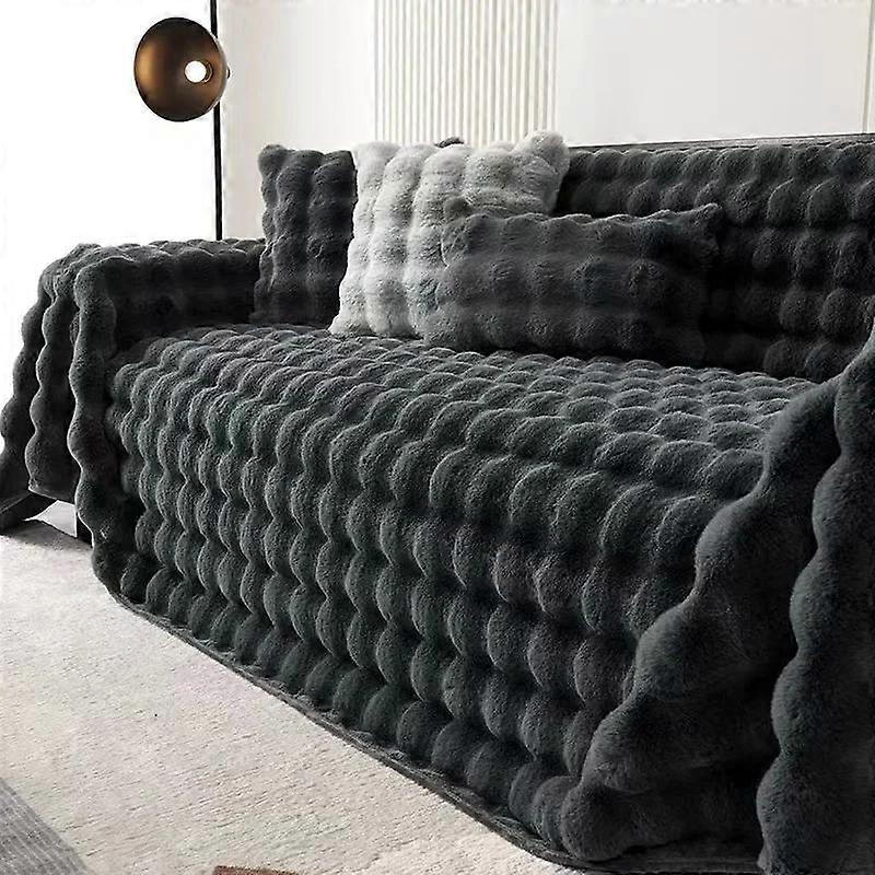 Thicken Sofa Covers Rabbit Plush Sofa Towels Non-slip Couch Slipcover Soild Color Universal Sofa Mat For Living Room Modern Home